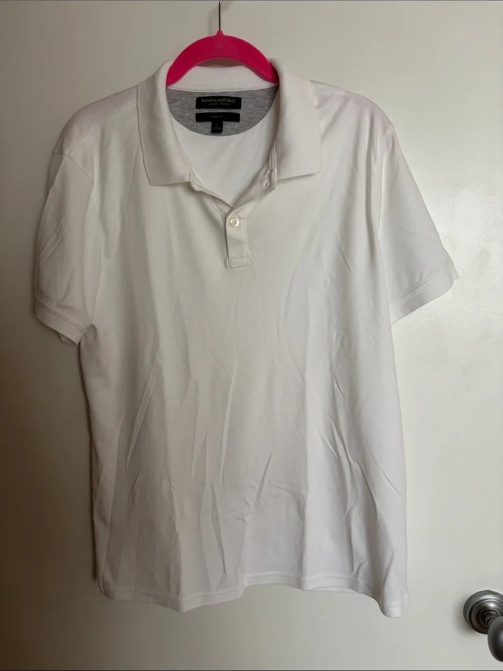Banana Republic Men's White Cotton Polo
